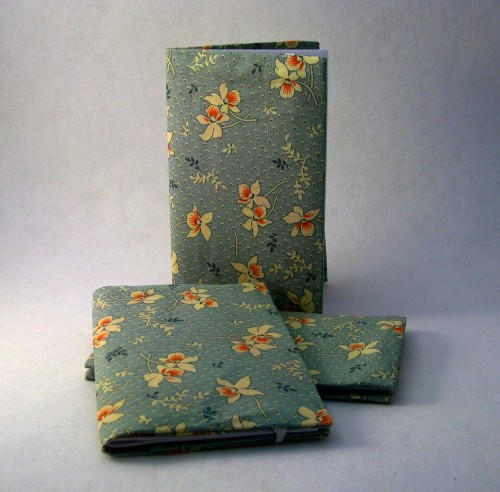 Notebook covers by the Sewphist - pale green floral
