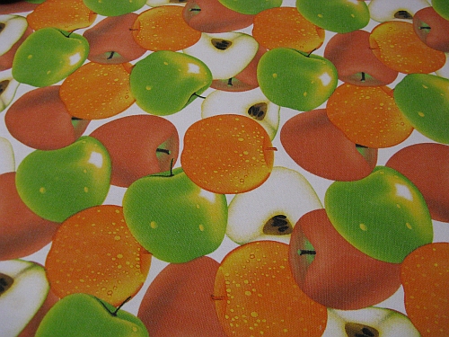 Oranges and apples Orange and apple canvas fabric