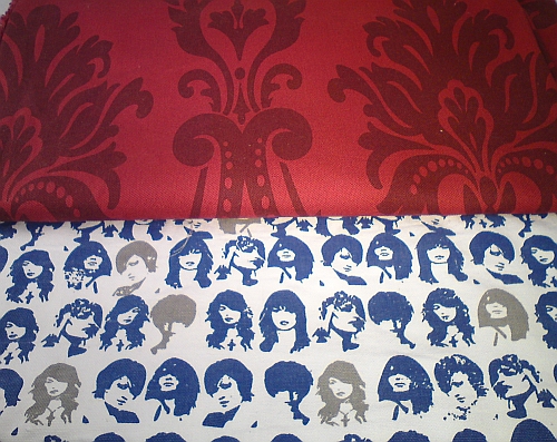 Rock Chic and Giant Fleur de Lis Rock Chick and Giant Red Fleur de Lis fabrics