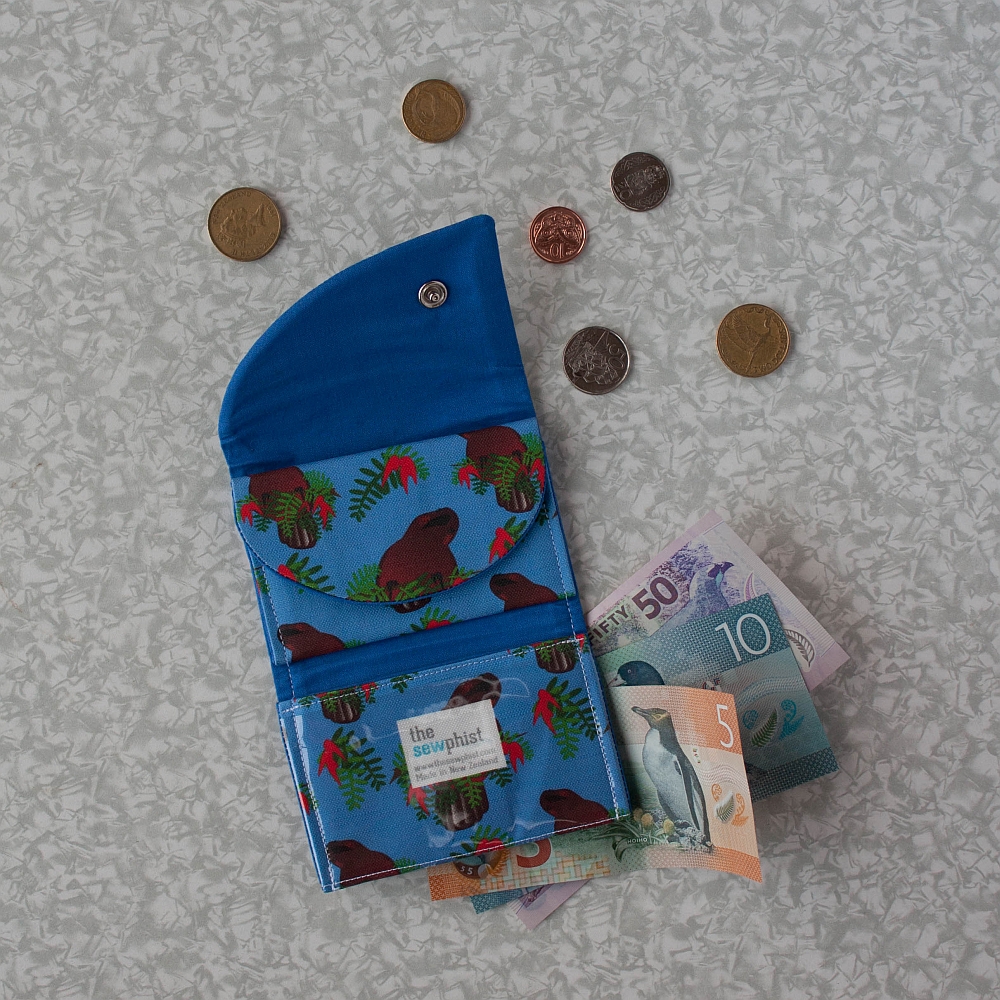 An open wallet surrounded by coins and bank notes.
